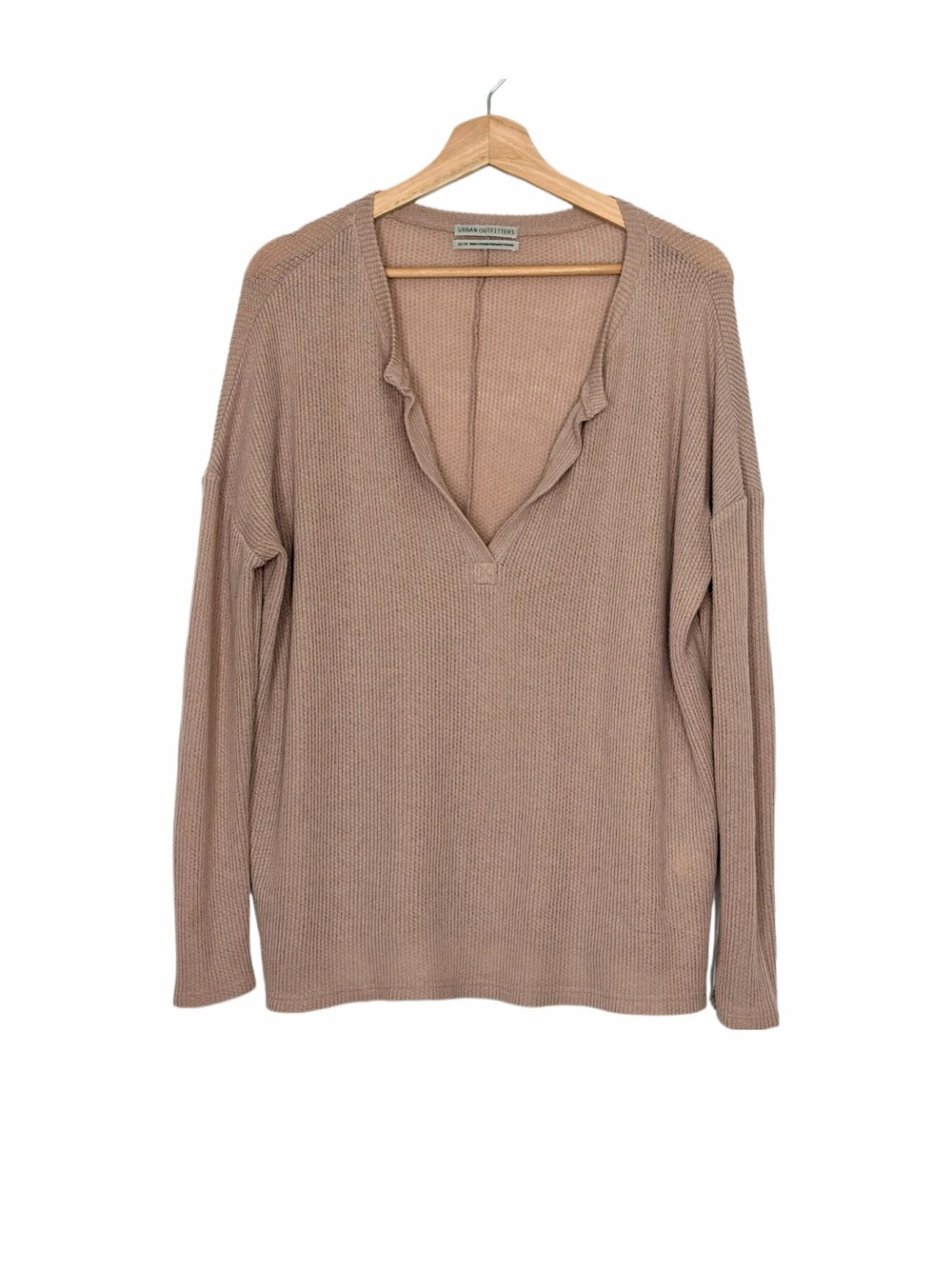 Urban Outfitters Out From Under Waffle Knit Thermal Top Size XS Relaxed Fit